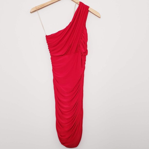 NWT Soprano red one shoulder bodycon dress - Picture 2 of 4